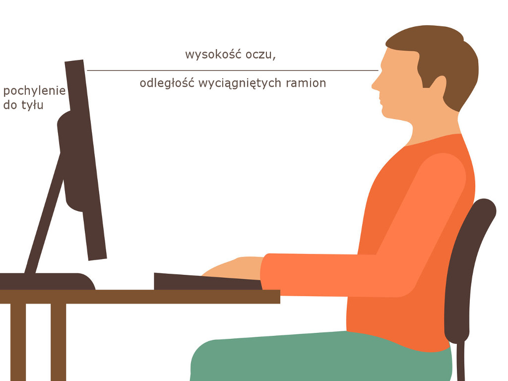 Prawidłowe ustawienie ekranu komputera lub laptopa